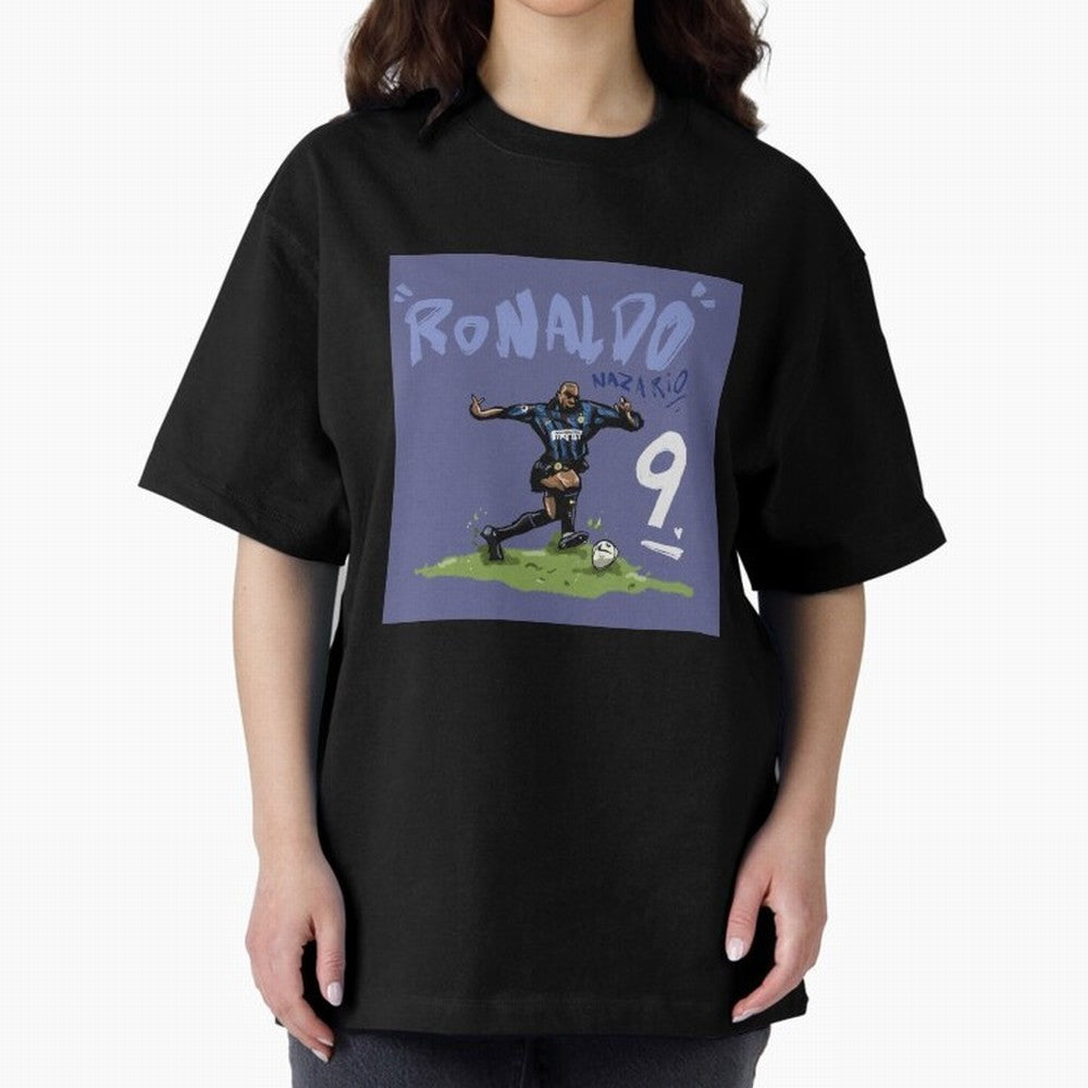 Ronaldo Nazario. Oversized T-Shirt Support Iconic Players in FIFA World Cup 2026 for Fans of Cristiano Ronaldo and England and Germany, Bringing Global Supporter Spirit, Legendary Goals, National Colors and Tournament Celebration; Made for