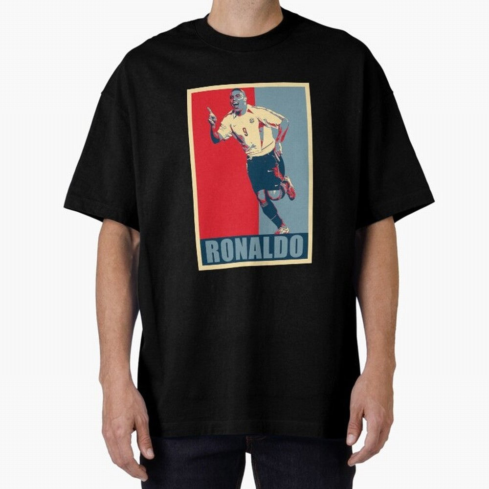 Ronaldo De Lima Celebration Oversized T-Shirt Honor Football Greatness during Global Football Passion for FIFA World Cup 2026, Highlighting CR7, Germany, Football History, Final Match Energy, Crowd Noise and Once in a Lifetime Moments; Made for Die