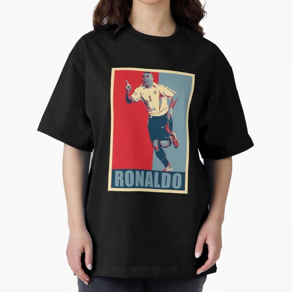 Ronaldo De Lima Celebration Oversized T-Shirt Honor Football Greatness during Global Football Passion for FIFA World Cup 2026, Highlighting CR7, Germany, Football History, Final Match Energy, Crowd Noise and Once in a Lifetime Moments; Made for Die