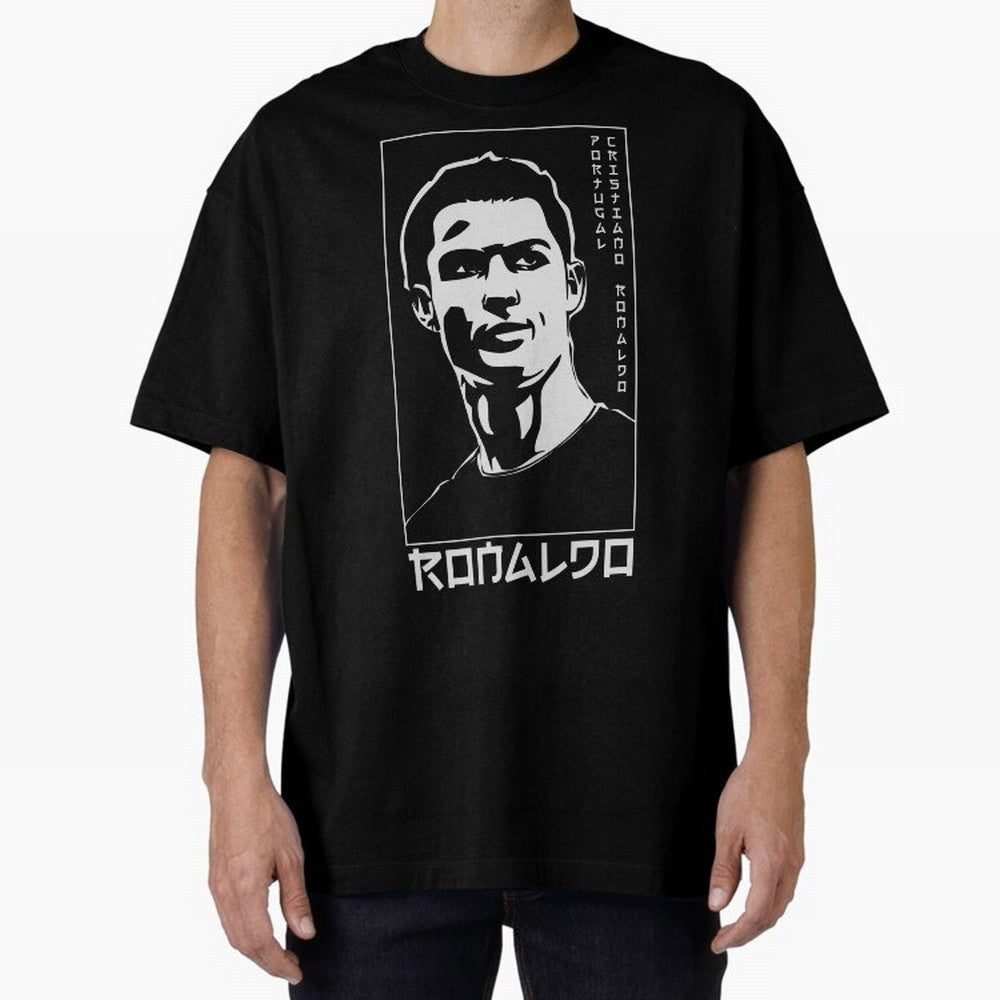 Ronaldo Japanese Style Portrait art illustration Oversized T-Shirt Bring Champion Energy into Match Day Hype around FIFA World Cup 2026 Group Stage, Haaland, Brazil, Portugal and Argentina, Supporter Pride, Iconic Celebrations, Legendary Names and