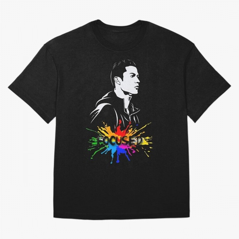Christiano Ronaldo Focused Oversized T-Shirt Embrace FIFA World Cup 2026 Spirit, Built around France, Messi, Vintage Soccer Flavor, Modern Football Stars, National Flags and Final Night Emotion; Perfect for Supporters Who Want Bold Football Energy,
