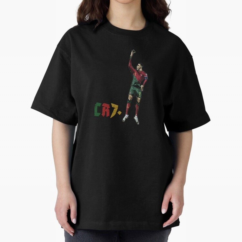CR7. Oversized T-Shirt Experience Global Football Passion for FIFA World Cup 2026, Centered on Neymar, Haaland and Cristiano Ronaldo, Brazil, Portugal and Argentina, Sports Nostalgia, International Competition, Famous Players and Unforgettable