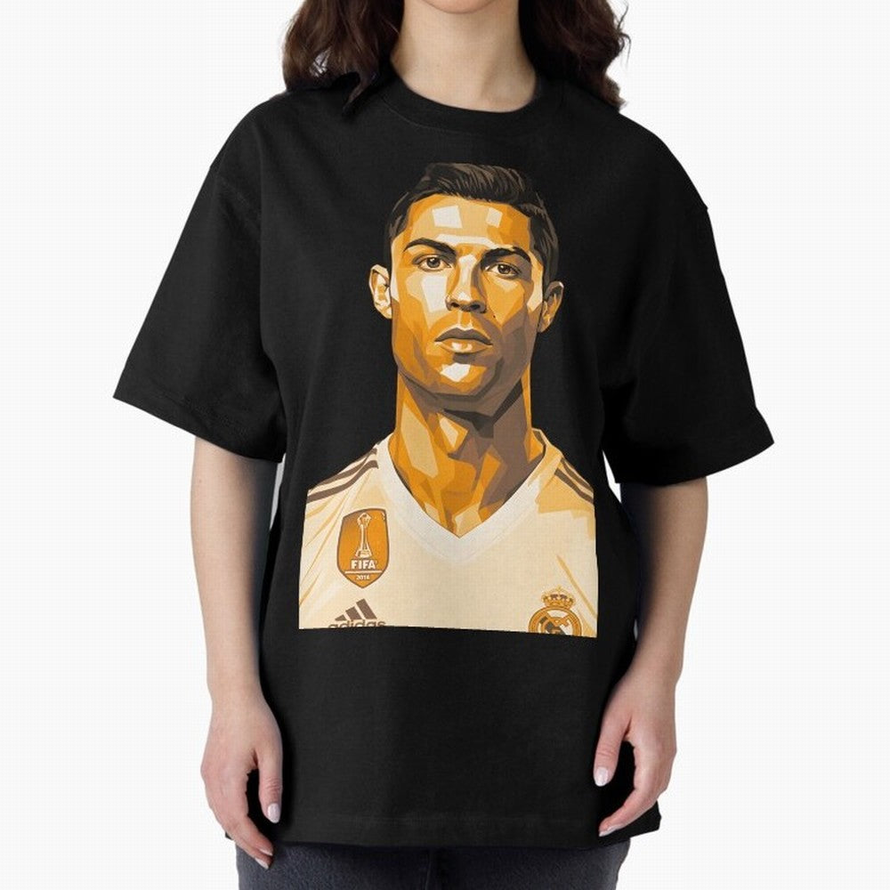 Ronaldo Oversized T-Shirt Show Championship Spirit for Global Football Passion for FIFA World Cup 2026 Group Stage, Inspired by CR7, Spain, Supporter Pride, Iconic Celebrations, Legendary Names and Global Match Day Energy; Ideal for Fans Who Follow