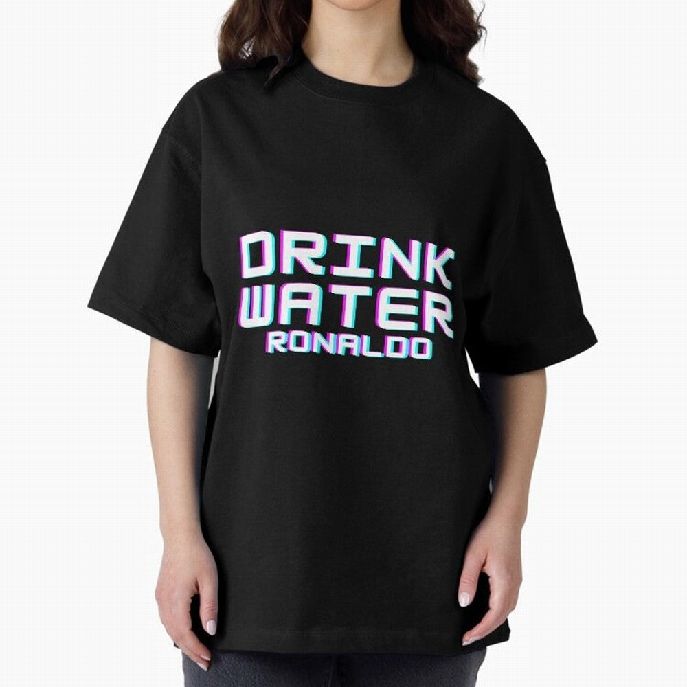 drink water ronaldo Oversized T-Shirt Honor Football Greatness during Global Football Passion for FIFA World Cup 2026 Group Stage, Highlighting Neymar, Portugal, Spain and Germany, Football Festival Excitement, Trophy Ambitions, Country Rivalries