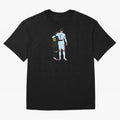 Messi and Ronaldo Reunion Illustration Oversized T-Shirt Honor Football Greatness during FIFA World Cup 2026 Spirit, Made for France, Mbappe, Goal Celebration Energy, Supporter Heritage, Football Icons and Worldwide Tournament Joy; Ideal for Fans