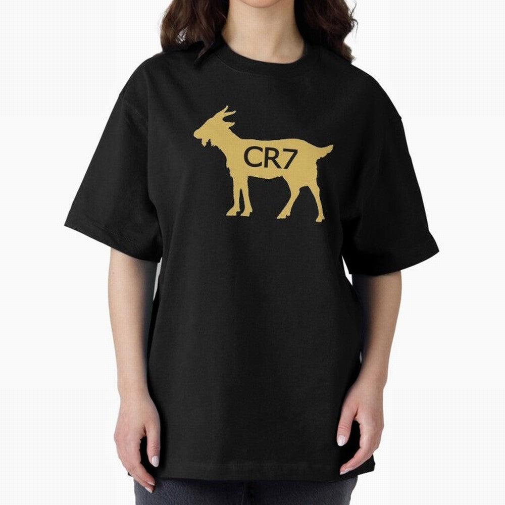 CR7 GOAT Gold Oversized T-Shirt Share the Excitement of FIFA World Cup 2026 Group Stage for Fans of Haaland and Mbappe and Spain and Netherlands, Bringing Fan Favorite Moments, National Team Passion, Big Match Drama and Soccer History; Created for