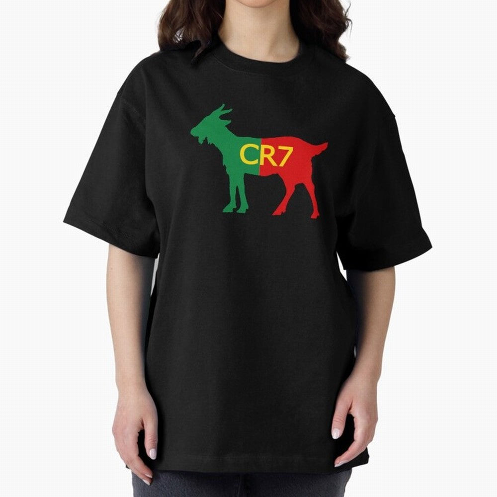 CR7 GOAT Tuga 2 Oversized T-Shirt Celebrate Rivalries and Pride in Match Day Hype around FIFA World Cup 2026 USA Canada Mexico, Neymar, Spain, Goal Celebration Energy, Supporter Heritage, Football Icons and Worldwide Tournament Joy; Ideal for