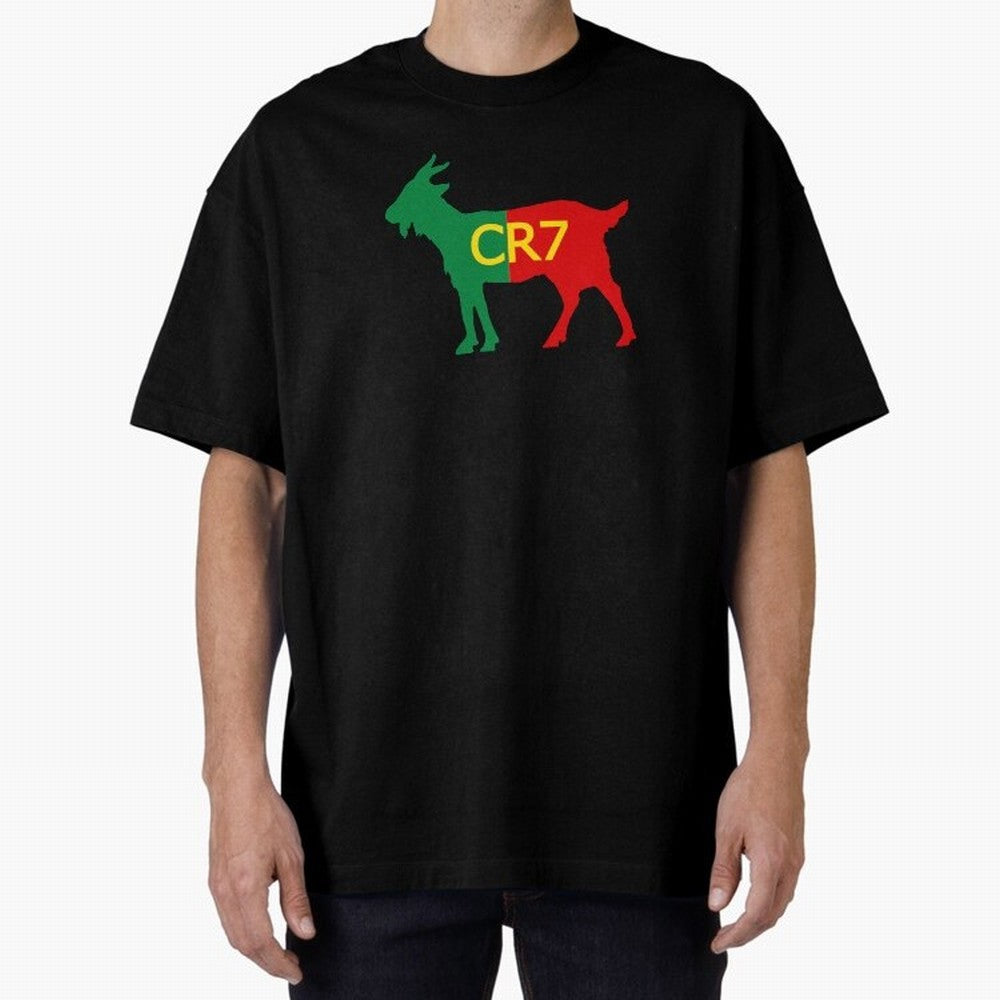 CR7 GOAT Tuga 2 Oversized T-Shirt Celebrate Rivalries and Pride in Match Day Hype around FIFA World Cup 2026 USA Canada Mexico, Neymar, Spain, Goal Celebration Energy, Supporter Heritage, Football Icons and Worldwide Tournament Joy; Ideal for