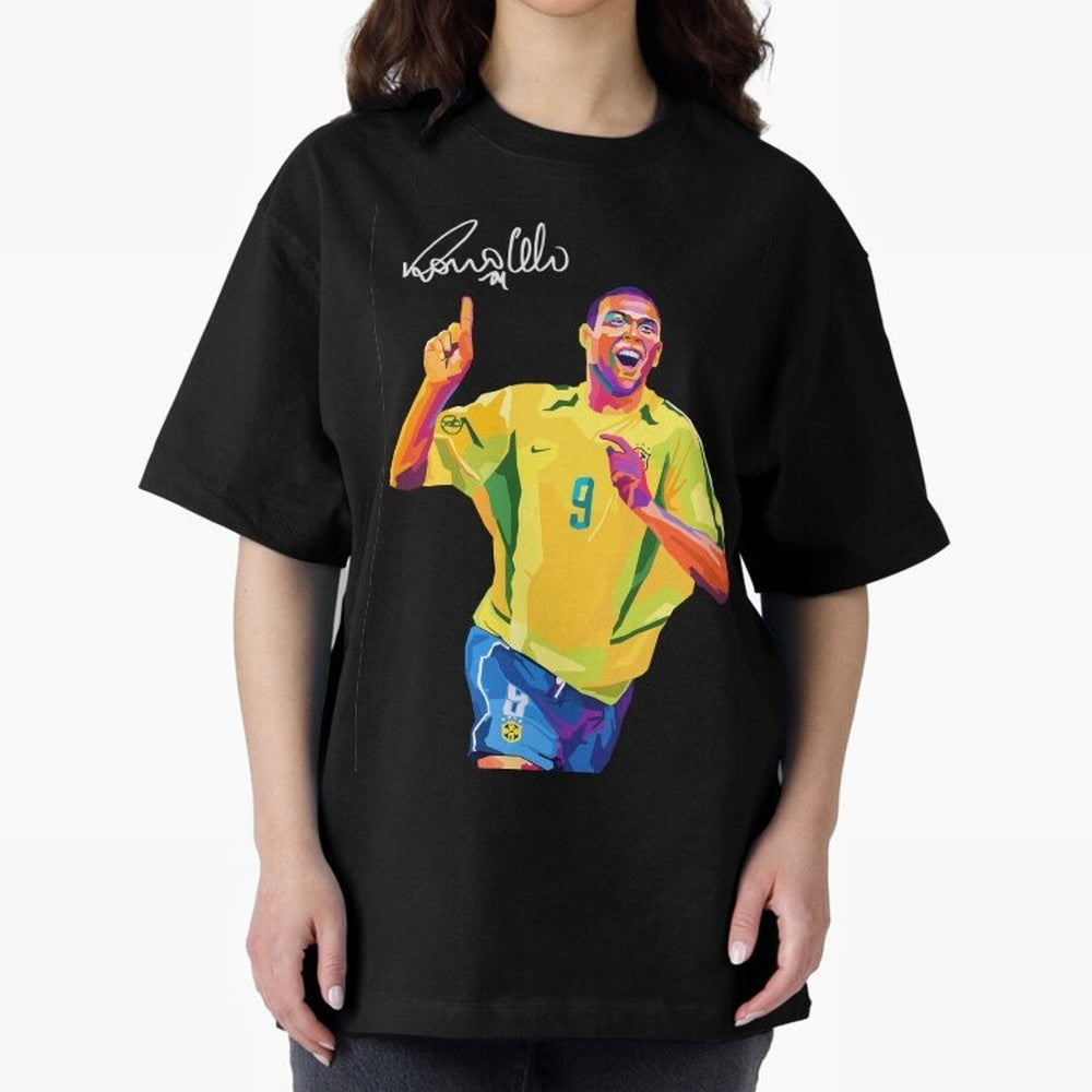 Ronaldo Nazario Pop Art Oversized T-Shirt Show Your Tournament Heart for FIFA World Cup 2026 Group Stage for Fans of CR7 and Messi and Portugal, Spain and Germany, Bringing Goal Celebration Energy, Supporter Heritage, Football Icons and Worldwide