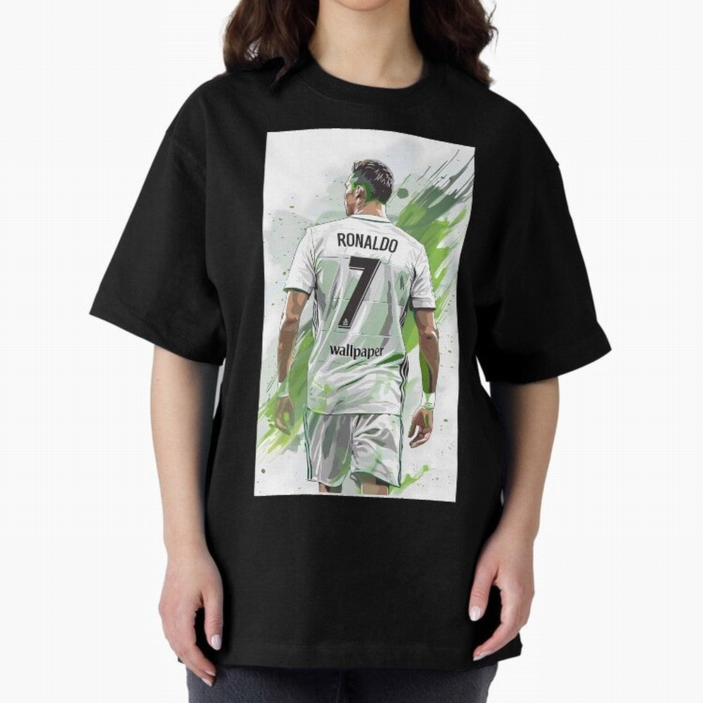Ronaldo Oversized T-Shirt Celebrate Football Heritage in FIFA World Cup 2026 Spirit, Filled with England, France and Netherlands, Haaland and Mbappe, Vintage Soccer Flavor, Modern Football Stars, National Flags and Final Night Emotion; Great for
