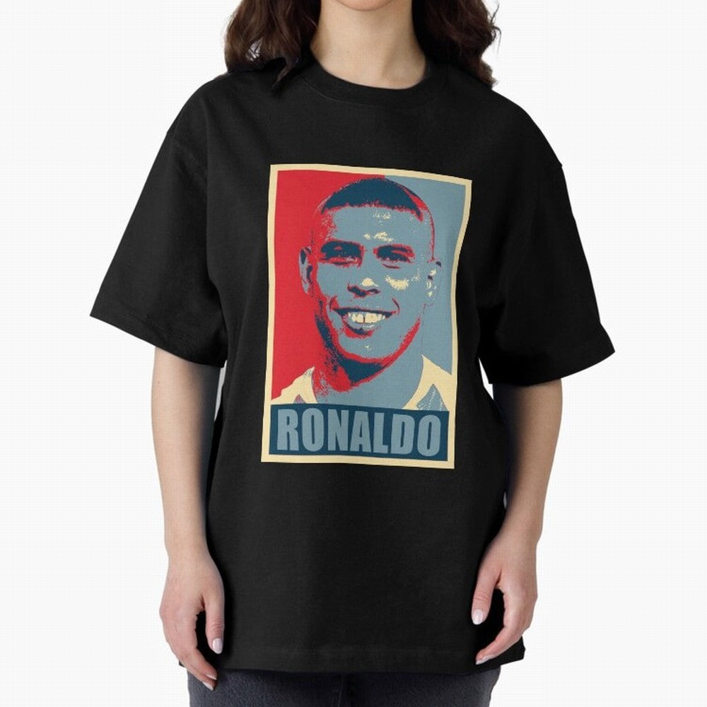 Ronaldo De Lima Hope Oversized T-Shirt Follow the Final Road of Global Football Passion for FIFA World Cup 2026 Group Stage, Built around Haaland, Brazil, Vintage Soccer Flavor, Modern Football Stars, National Flags and Final Night Emotion; Made