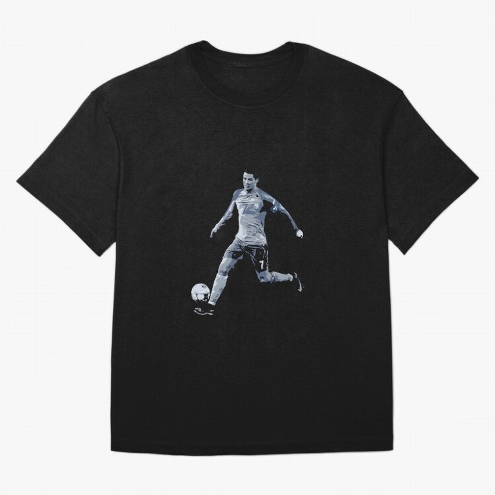 Soccer Football Art, Cristiano Ronaldo Oversized T-Shirt Keep the Match Day Mood of FIFA World Cup 2026 Group Stage for Fans of Neymar and France, Bringing Retro Football Energy, Iconic Rivalries, Trophy Chase Drama and Stadium Atmosphere; Made for
