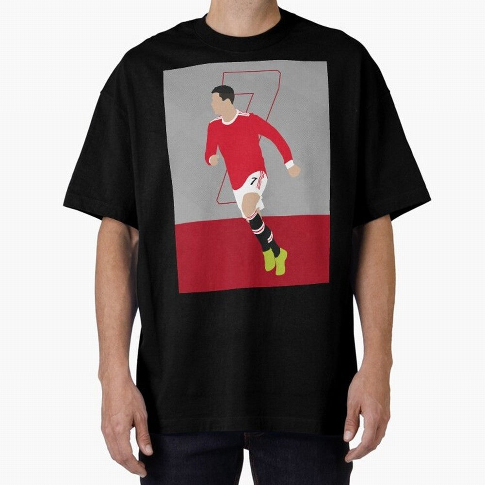 Cristiano Ronaldo 2021/22 Illustration Oversized T-Shirt Build FIFA World Cup 2026 Group Stage Spirit, Made for France and Portugal, Messi, Classic Soccer Heritage, Championship Pressure, Fan Loyalty and International Pride; Ideal for Football