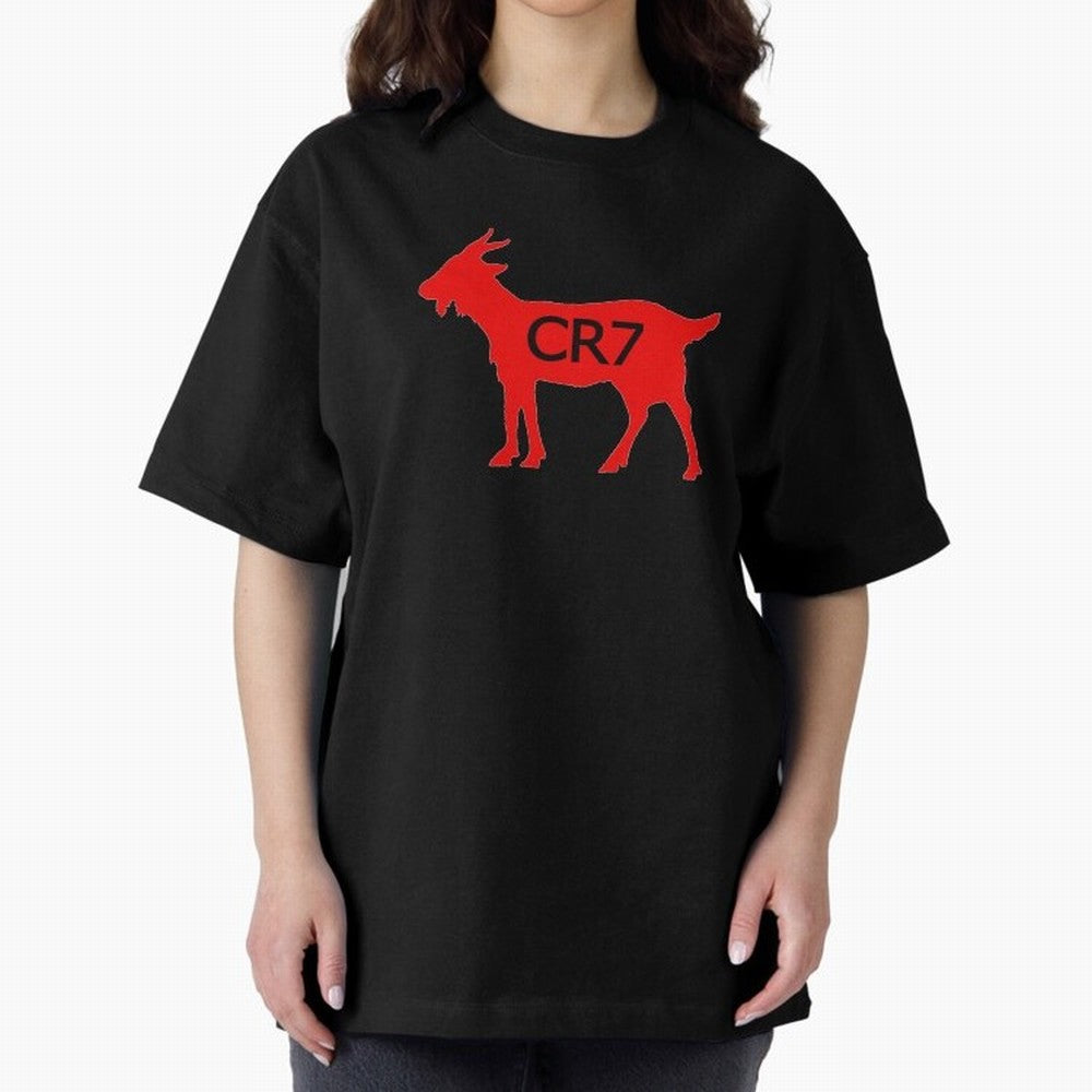 CR7 GOAT Red Oversized T-Shirt Represent the Passion of Global Football Passion for FIFA World Cup 2026 USA Canada Mexico, Inspired by Messi, Neymar and Mbappe, England and Germany, Championship Spirit, Famous Goals, Roaring Crowds and