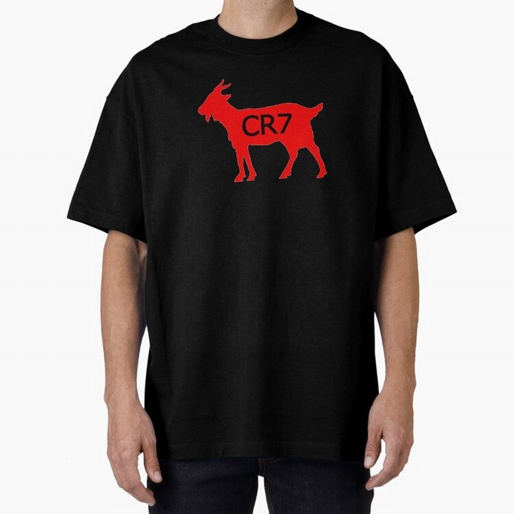 CR7 GOAT Red Oversized T-Shirt Represent the Passion of Global Football Passion for FIFA World Cup 2026 USA Canada Mexico, Inspired by Messi, Neymar and Mbappe, England and Germany, Championship Spirit, Famous Goals, Roaring Crowds and