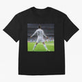 Ronaldo caricature Oversized T-Shirt Enjoy the Biggest Football Party of Global Football Passion for FIFA World Cup 2026 USA Canada Mexico, Filled with Messi, Neymar and Mbappe, Germany, Vintage Soccer Flavor, Modern Football Stars, National Flags