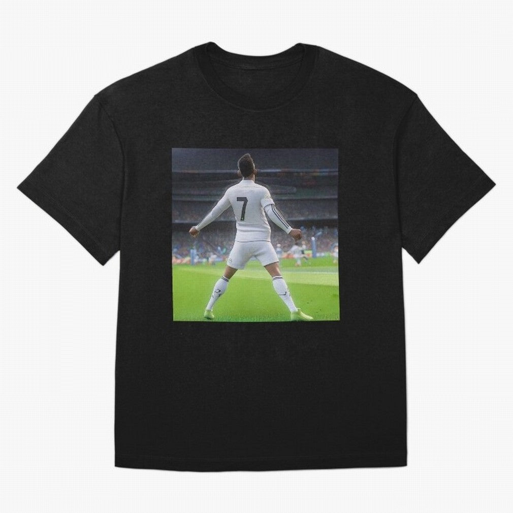 Ronaldo caricature Oversized T-Shirt Enjoy the Biggest Football Party of Global Football Passion for FIFA World Cup 2026 USA Canada Mexico, Filled with Messi, Neymar and Mbappe, Germany, Vintage Soccer Flavor, Modern Football Stars, National Flags