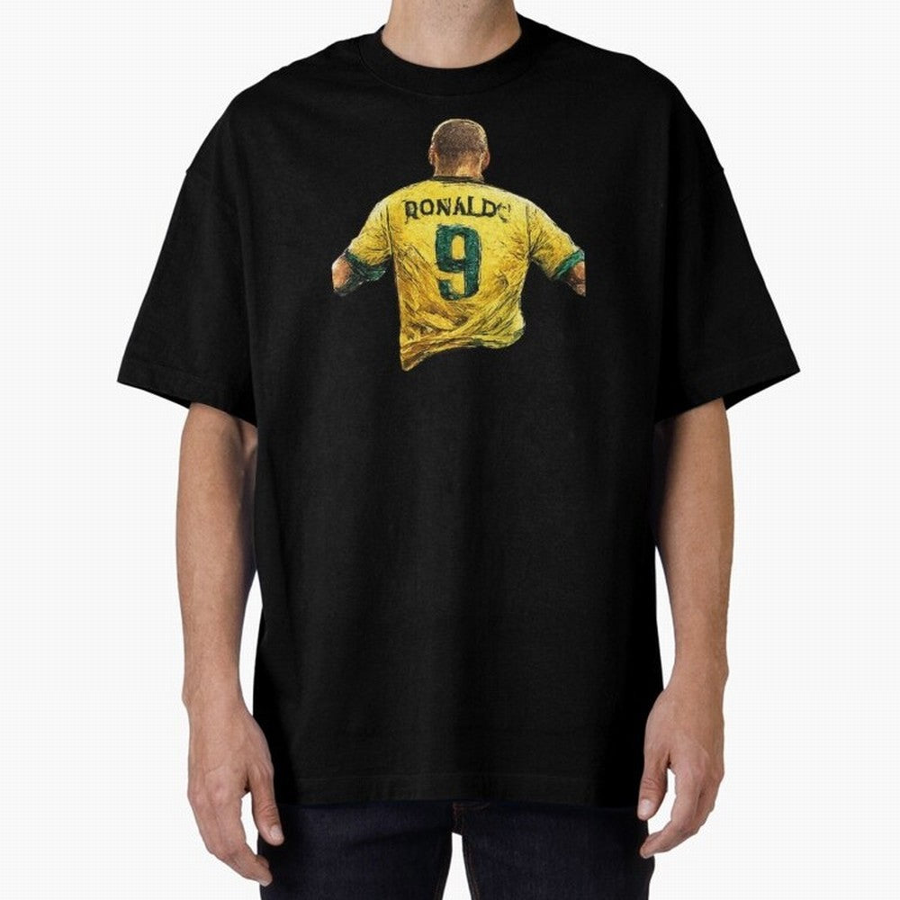 Brazilian Football Legend No.9 Vintage Streetwear Design Oversized T-Shirt Support the FIFA World Cup 2026 Group Stage Journey through CR7 Highlights, England and Germany Pride, Retro Football Energy, Iconic Rivalries, Trophy Chase Drama and