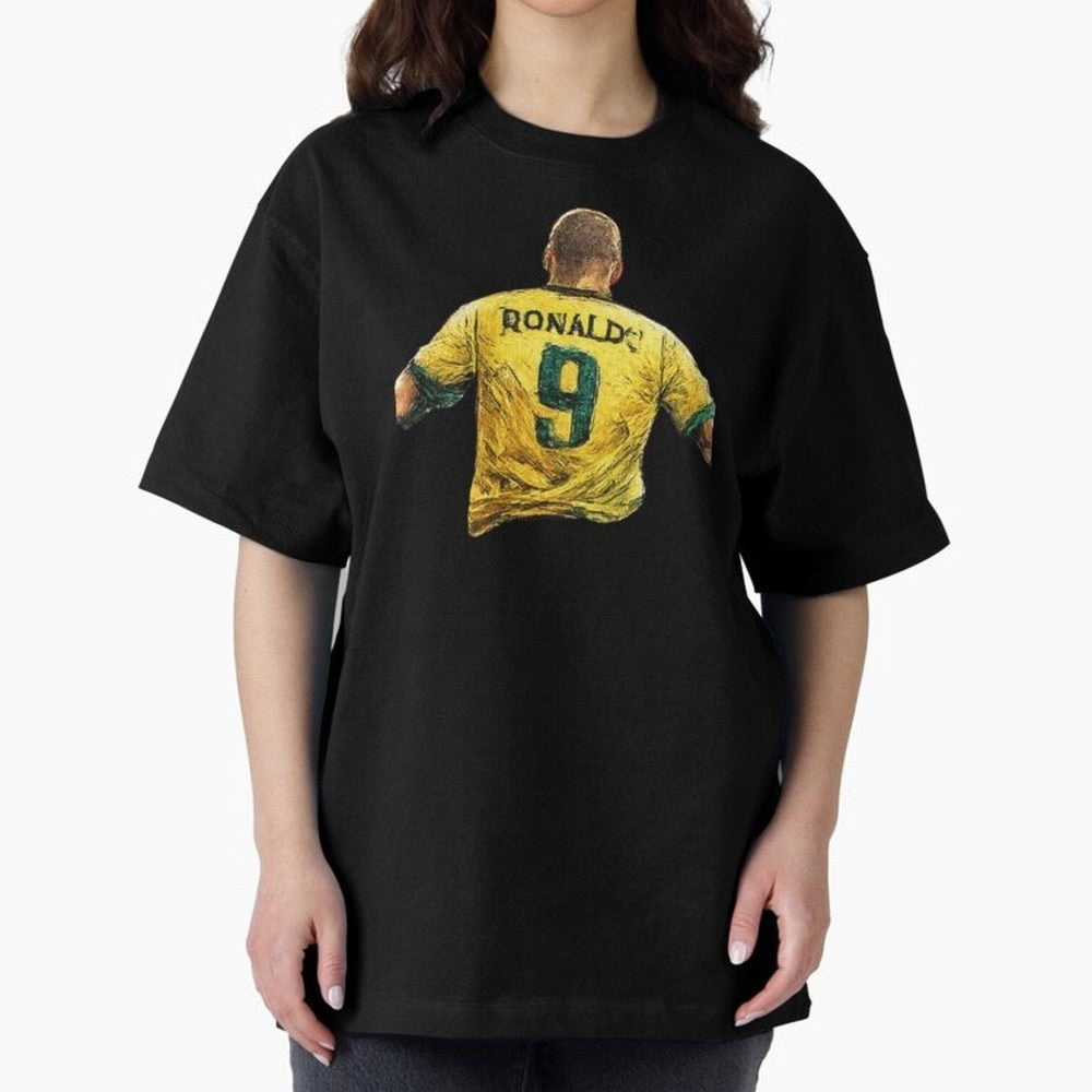 Brazilian Football Legend No.9 Vintage Streetwear Design Oversized T-Shirt Support the FIFA World Cup 2026 Group Stage Journey through CR7 Highlights, England and Germany Pride, Retro Football Energy, Iconic Rivalries, Trophy Chase Drama and
