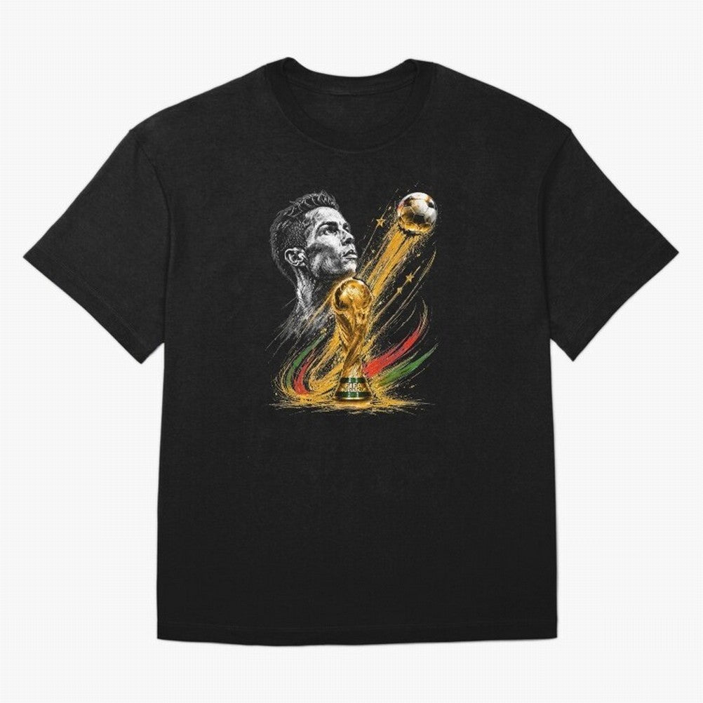 Ronaldo with World Cup Oversized T-Shirt Relive Legendary Nights from FIFA World Cup 2026 USA Canada Mexico Spirit, Driven by Argentina and Brazil, Messi and Cristiano Ronaldo, Champion Mindset, Group Stage Buzz, Knockout Tension and Passionate Fan