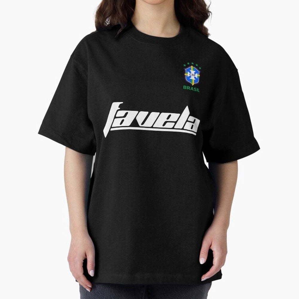 Brasil CBF WorldCup Favela Oversized T-Shirt Celebrate Classic Football Spirit in FIFA World Cup 2026 USA Canada Mexico Spirit, with Spain and Netherlands, Messi and Cristiano Ronaldo, Supporter Pride, Iconic Celebrations, Legendary Names and