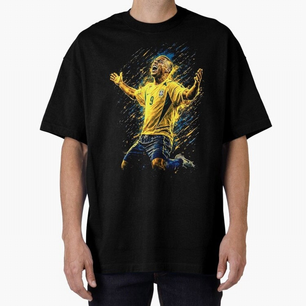 R9 Ronaldo Football Legend Oversized T-Shirt Show Your Stadium Side during FIFA World Cup 2026 Group Stage for Fans of Mbappe and Neymar and Argentina, Bringing Global Supporter Spirit, Legendary Goals, National Colors and Tournament Celebration;