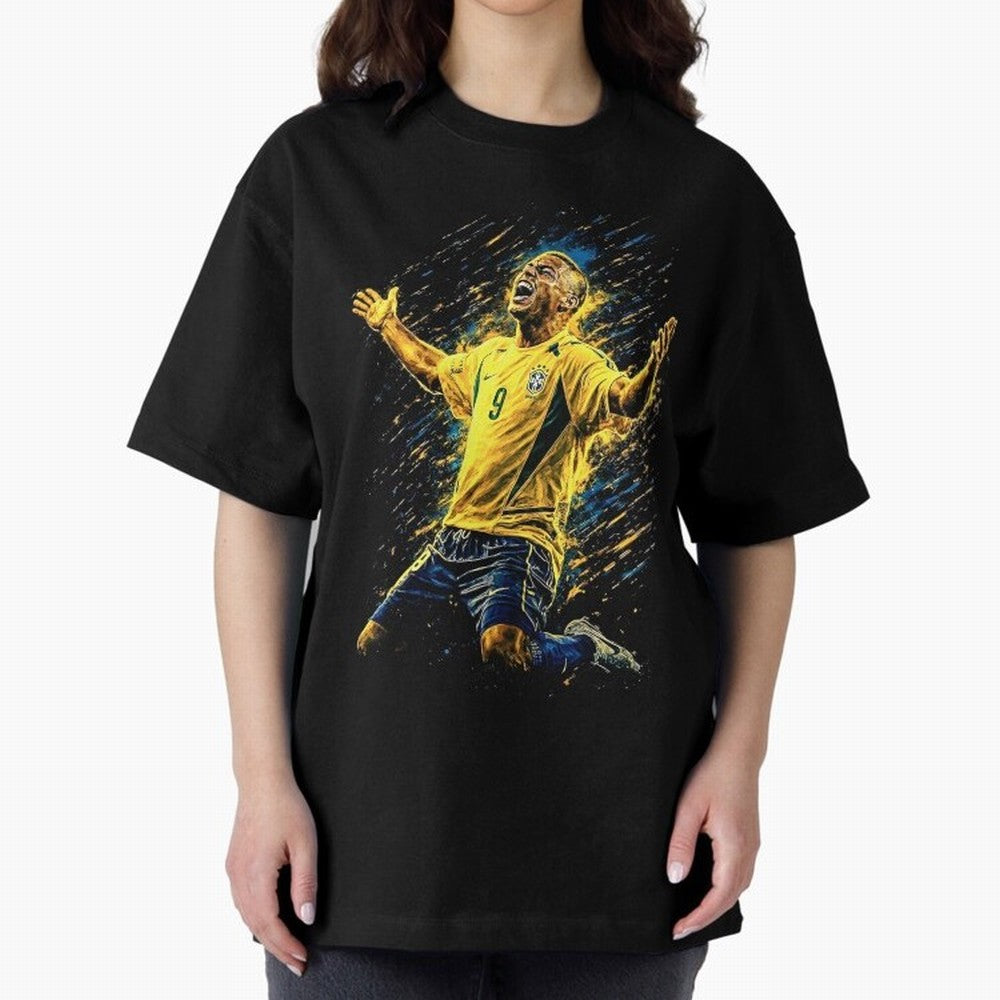 R9 Ronaldo Football Legend Oversized T-Shirt Show Your Stadium Side during FIFA World Cup 2026 Group Stage for Fans of Mbappe and Neymar and Argentina, Bringing Global Supporter Spirit, Legendary Goals, National Colors and Tournament Celebration;