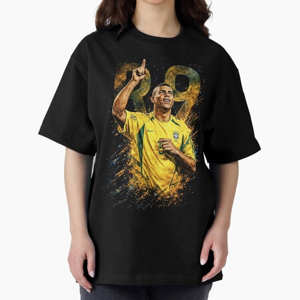 R9 Ronaldo Football Legend Oversized T-Shirt Celebrate the Stars of FIFA World Cup 2026 Spirit, Connected to Brazil, Mbappe and Neymar, Football Festival Excitement, Trophy Ambitions, Country Rivalries and Star Player Buzz; Created for Match Day