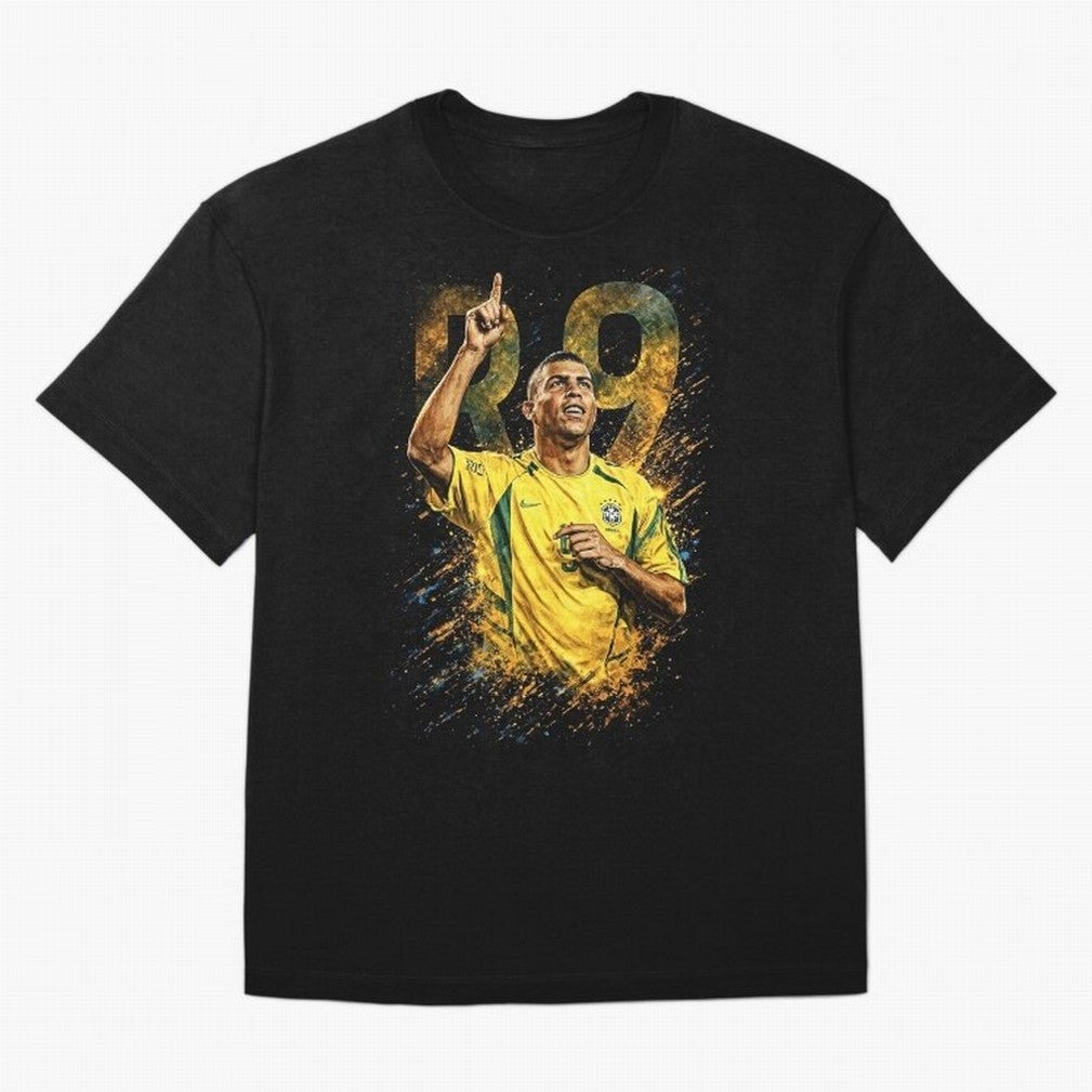R9 Ronaldo Football Legend Oversized T-Shirt Celebrate the Stars of FIFA World Cup 2026 Spirit, Connected to Brazil, Mbappe and Neymar, Football Festival Excitement, Trophy Ambitions, Country Rivalries and Star Player Buzz; Created for Match Day