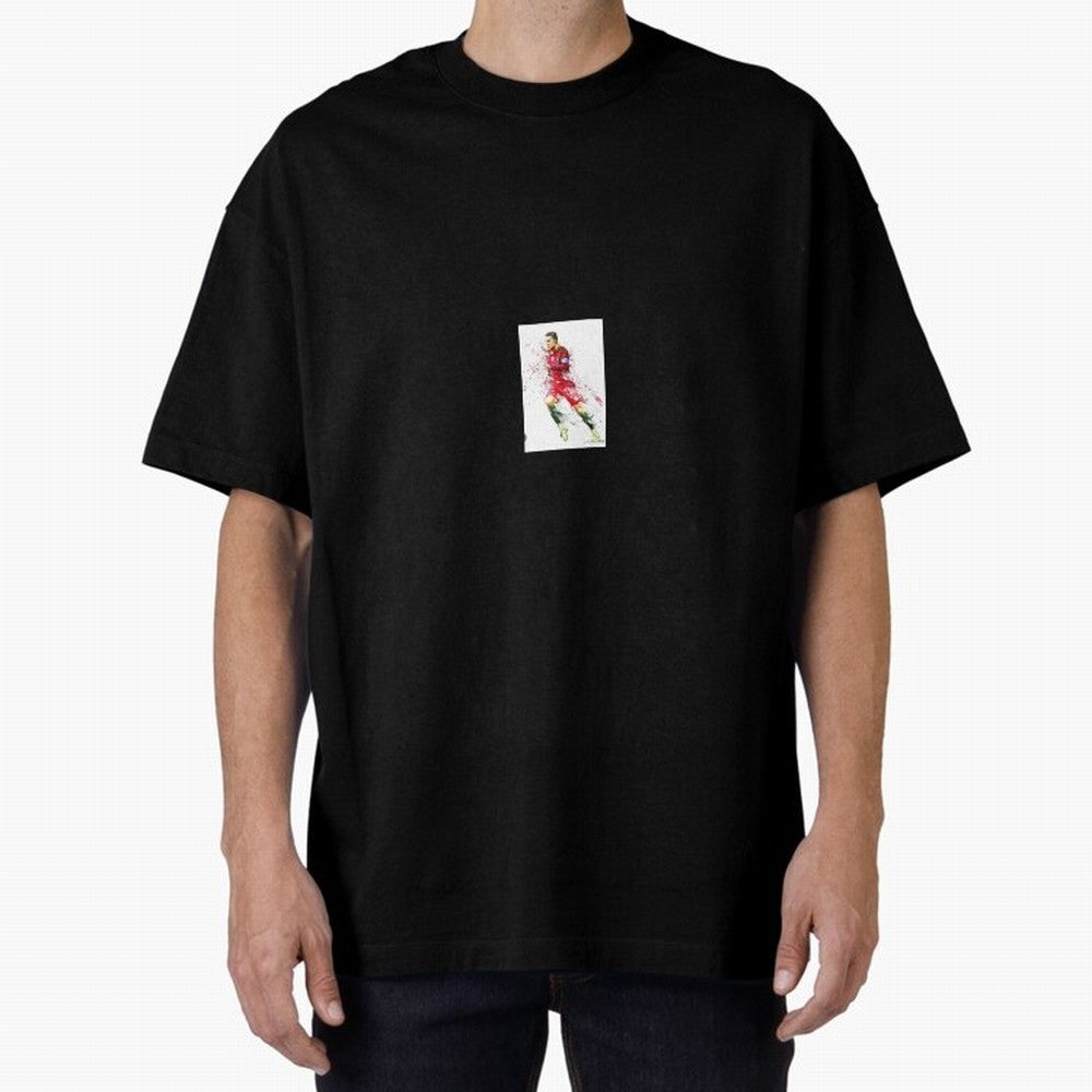 Ronaldo sticker Oversized T-Shirt Show Match Day Excitement for Global Football Passion for FIFA World Cup 2026 USA Canada Mexico, Celebrating Cristiano Ronaldo, Haaland and CR7, England, France and Netherlands, Sports Nostalgia, International