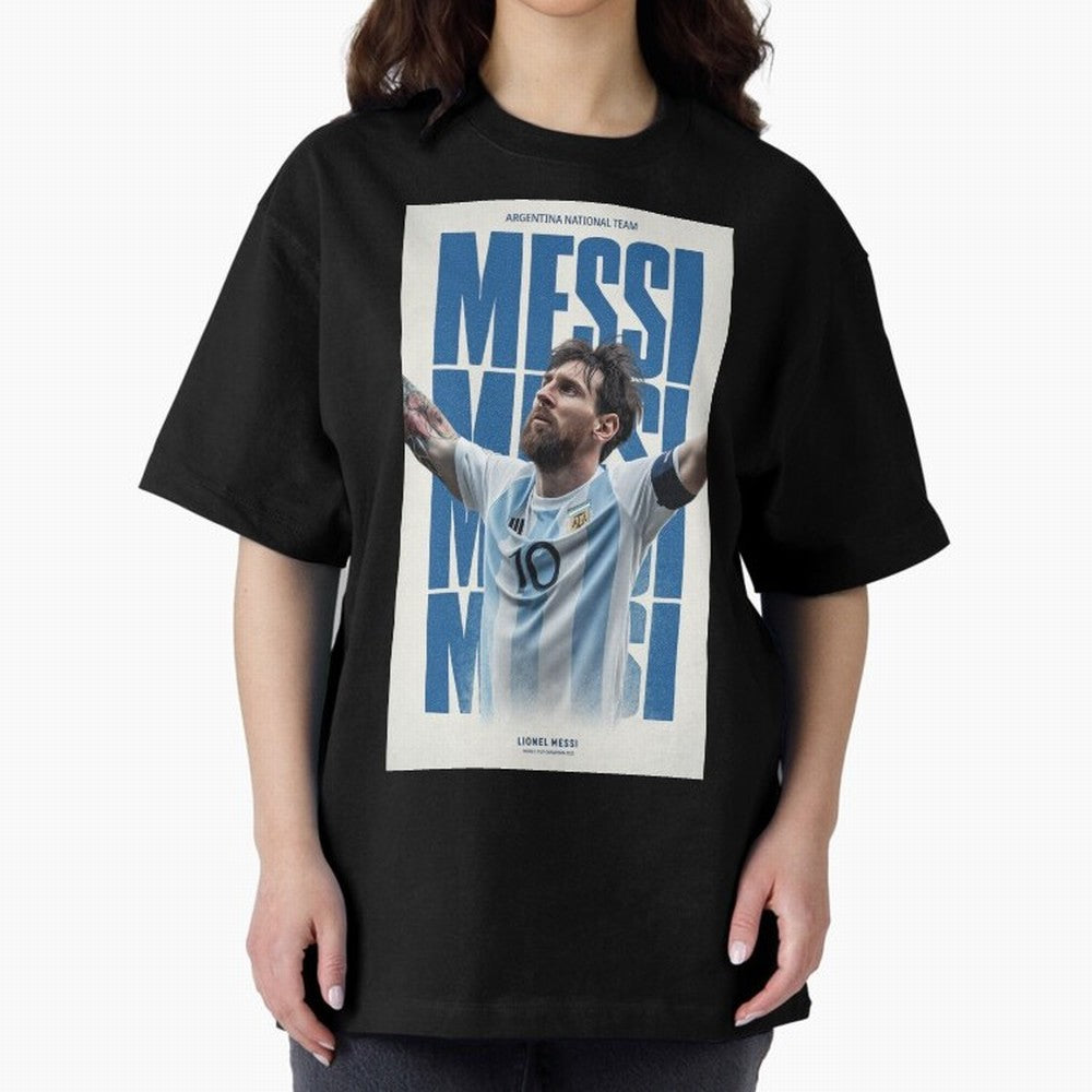 Messi Champion Graphic Oversized T-Shirt Fuel the Hype around FIFA World Cup 2026 Group Stage Spirit, Inspired by England and Germany, CR7, Game Day Rituals, Football Legends, Country Pride and the Road to the Final; Perfect for People Who Love