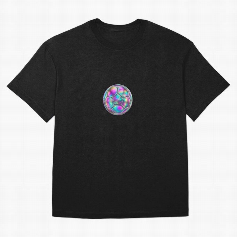 Soccer ball holographic sticker Oversized T-Shirt Make Memories around Global Football Passion for FIFA World Cup 2026 Group Stage, Connected to CR7 and Messi, France, Football Passion, Legendary Performances, Festival Vibes and Supporter