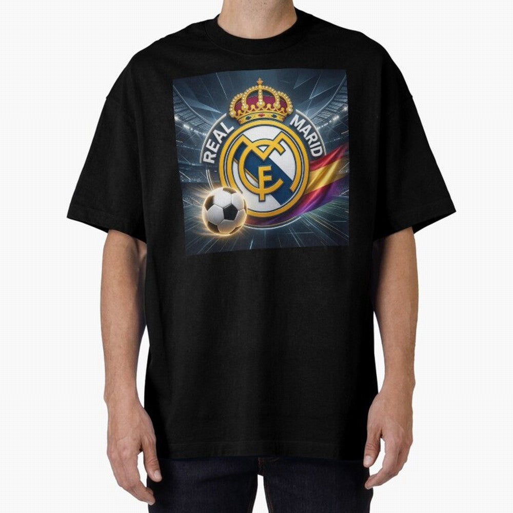 Real Madrid's ball Oversized T-Shirt Bring Trophy Dreams to FIFA World Cup 2026 USA Canada Mexico for Fans of Mbappe and Germany, Bringing Champion Mindset, Group Stage Buzz, Knockout Tension and Passionate Fan Culture; Perfect for Fans,
