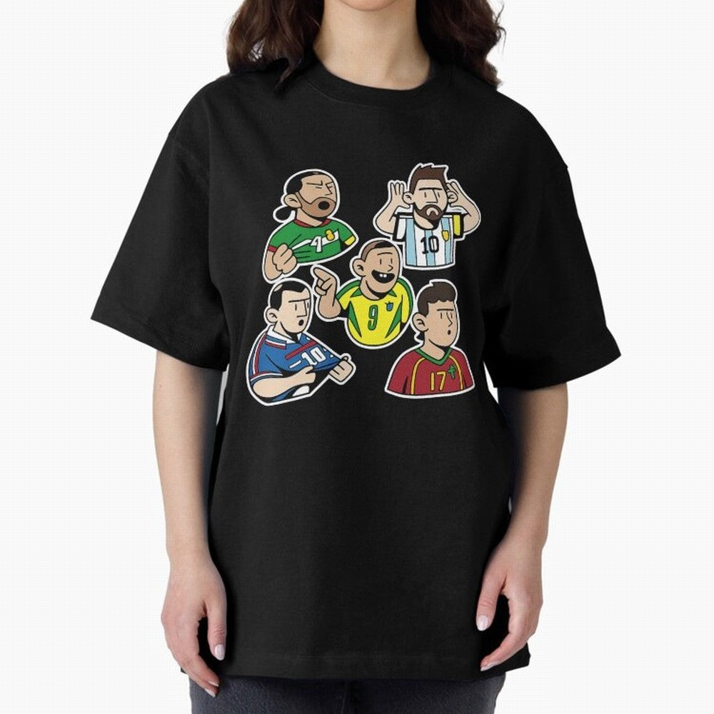 Soccer players Oversized T-Shirt Unlock FIFA World Cup 2026 USA Canada Mexico Spirit, with Netherlands, Messi, CR7 and Mbappe, Supporter Pride, Iconic Celebrations, Legendary Names and Global Match Day Energy; Ideal for Fans Who Follow Messi,
