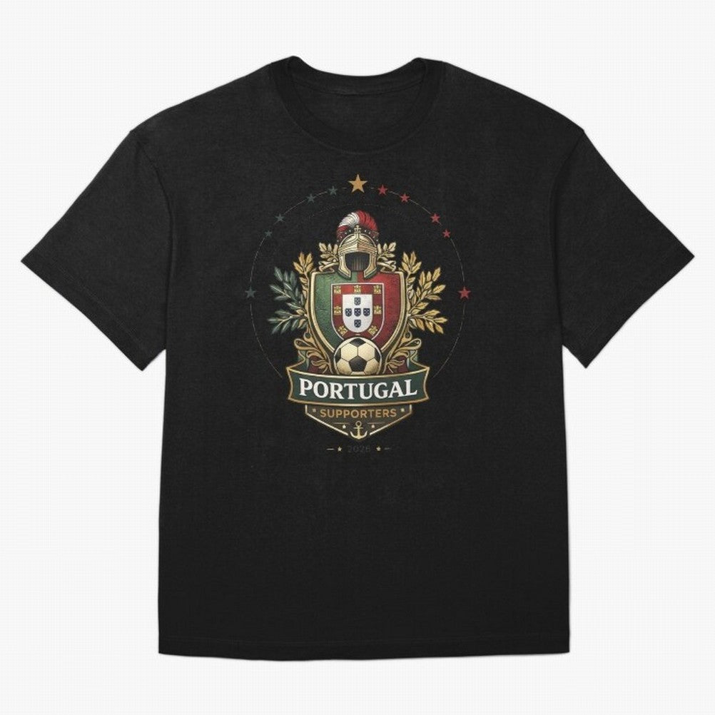 Portugal 2026 Football Crest ¨C Portuguese Soccer Supporters Pride Design Oversized T-Shirt Share FIFA World Cup 2026 USA Canada Mexico Filled with Haaland and Mbappe, Argentina and Brazil Energy, Football Festival Excitement, Trophy Ambitions,