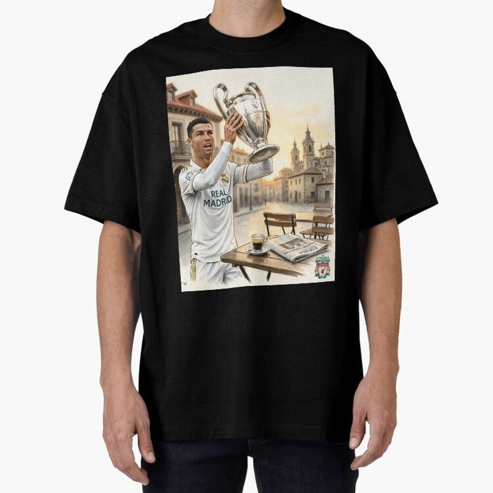 Madrid Oversized T-Shirt Bring a Champion Mindset to Global Football Passion for FIFA World Cup 2026, Featuring Messi, Neymar and Mbappe, Spain, Worldwide Fan Energy, Dramatic Goals, Stadium Lights and Championship Celebrations; Made for Die Hard