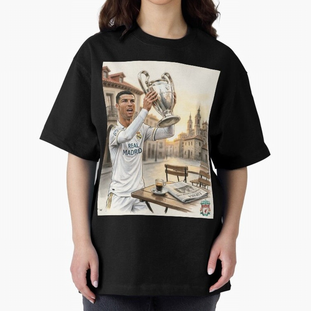 Madrid Oversized T-Shirt Bring a Champion Mindset to Global Football Passion for FIFA World Cup 2026, Featuring Messi, Neymar and Mbappe, Spain, Worldwide Fan Energy, Dramatic Goals, Stadium Lights and Championship Celebrations; Made for Die Hard