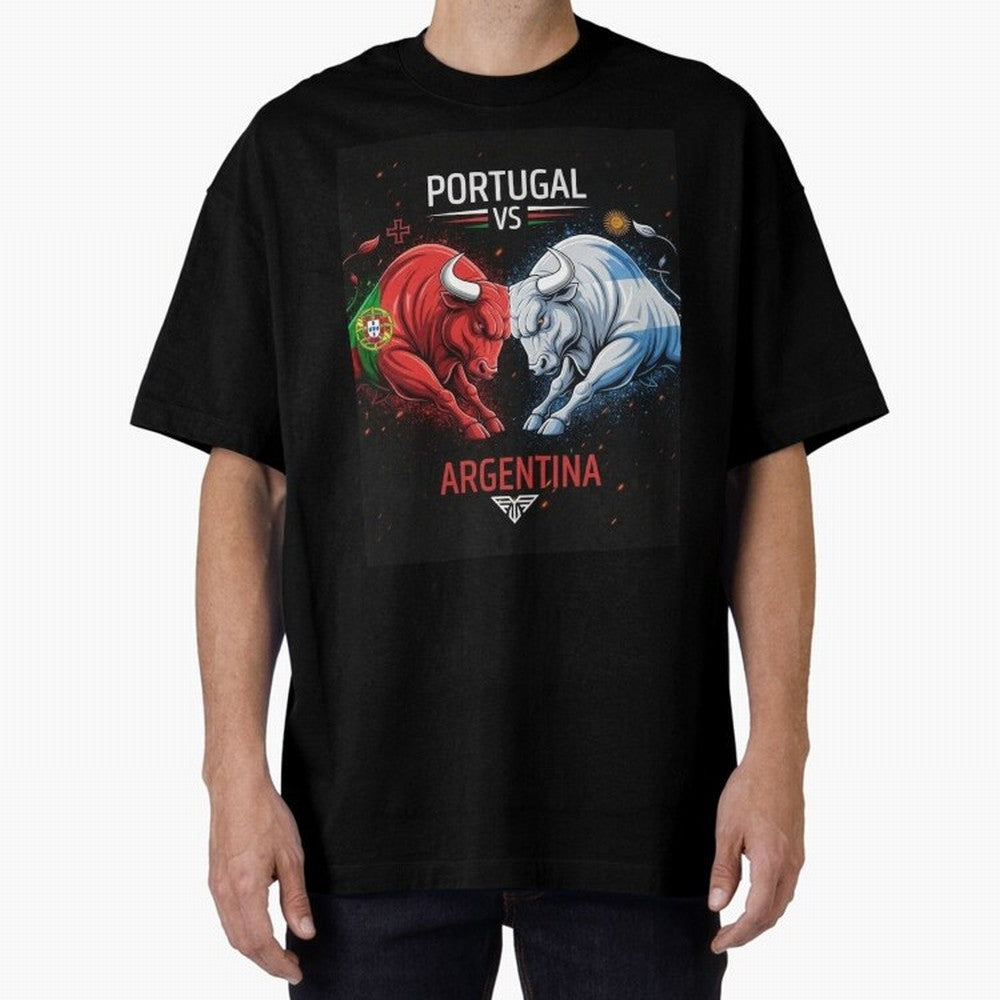 Messi vs Ronaldo Oversized T-Shirt Bring International Match Energy to FIFA World Cup 2026 USA Canada Mexico for Fans of Neymar and Brazil, Portugal and Argentina, Bringing Classic Soccer Heritage, Championship Pressure, Fan Loyalty and