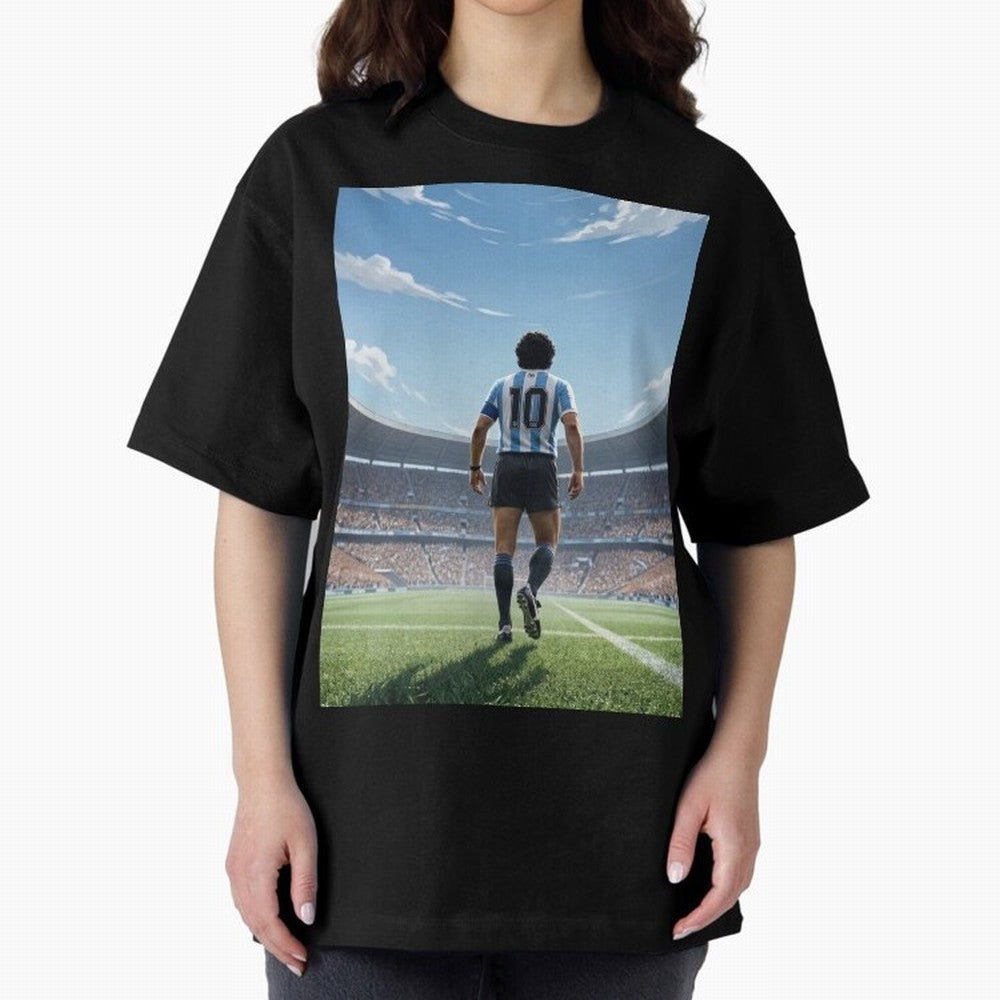 Diego Maradona Oversized T-Shirt Carry the Colors and Pride of FIFA World Cup 2026 Inspired by Neymar, Haaland and Cristiano Ronaldo, Brazil, Portugal and Argentina Energy, Football Festival Excitement, Trophy Ambitions, Country Rivalries and Star