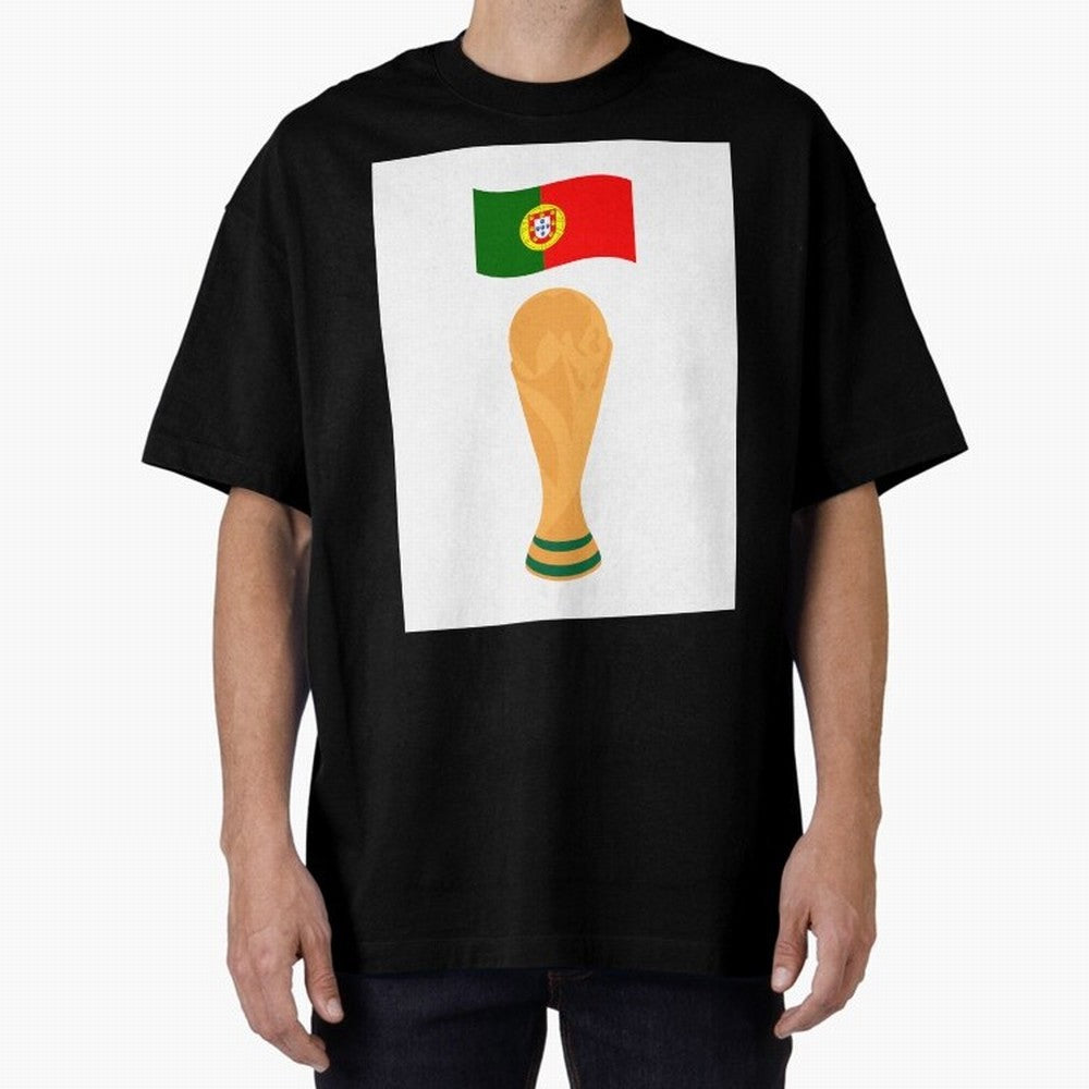 Portugal Football Fan T-Shirt Oversized T-Shirt Spotlight the FIFA World Cup 2026 Journey through CR7 Highlights, Brazil Pride, Fan Favorite Moments, National Team Passion, Big Match Drama and Soccer History; Great for Supporters Who Love Legendary