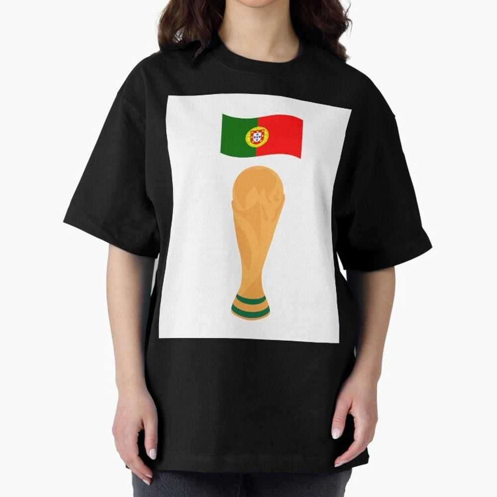 Portugal Football Fan T-Shirt Oversized T-Shirt Spotlight the FIFA World Cup 2026 Journey through CR7 Highlights, Brazil Pride, Fan Favorite Moments, National Team Passion, Big Match Drama and Soccer History; Great for Supporters Who Love Legendary