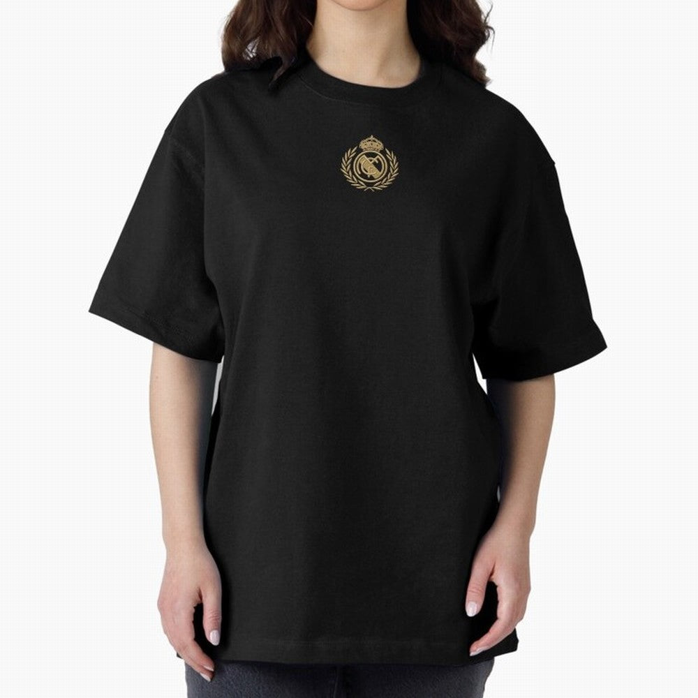 REAL MADRID GOLDEN EMBROIDERY Oversized T-Shirt Stand Out with Spirit from Match Day Hype around FIFA World Cup 2026 Group Stage, Messi, Neymar and Mbappe, Argentina and Brazil, Fan Favorite Moments, National Team Passion, Big Match Drama and