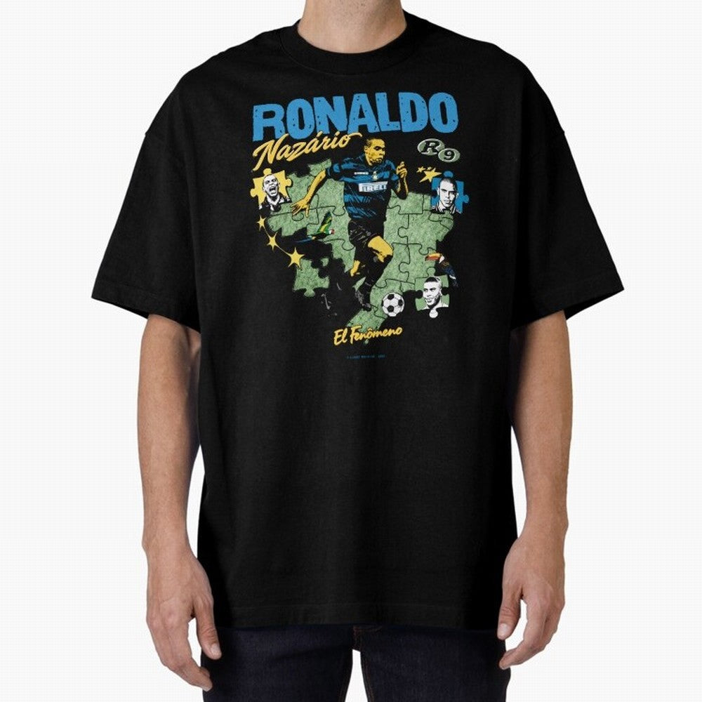 R9 Ronaldo Nazario Retro Brazil Soccer Oversized T-Shirt Celebrate Supporters United by Match Day Hype around FIFA World Cup 2026, Messi, Neymar and Mbappe, Spain and Netherlands, Retro Football Energy, Iconic Rivalries, Trophy Chase Drama and