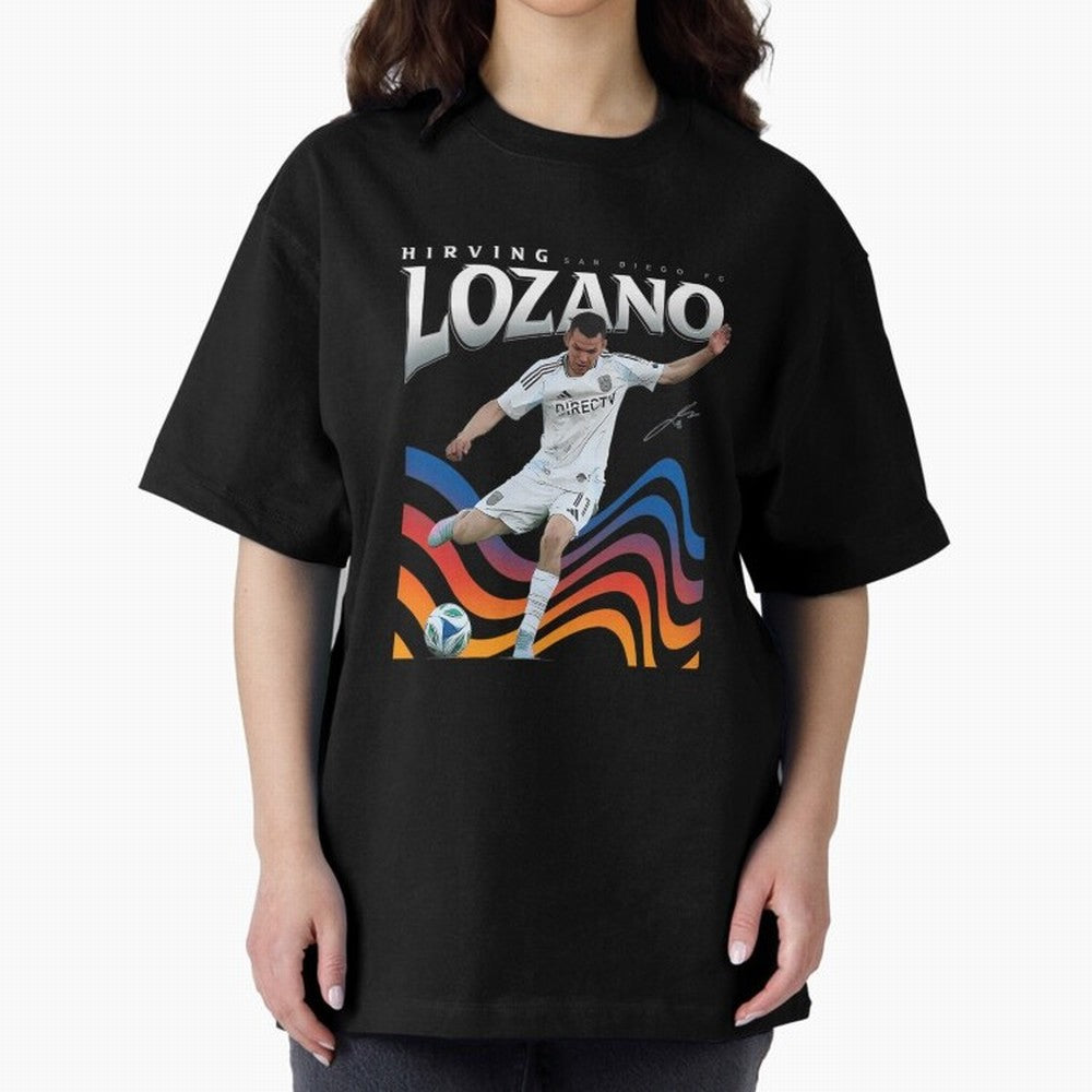 Hirving Lozano San Diego Oversized T-Shirt Feel the Roar of Match Day Hype around FIFA World Cup 2026, Messi, Neymar and Mbappe, England, France and Netherlands, Fan Favorite Moments, National Team Passion, Big Match Drama and Soccer History; Great