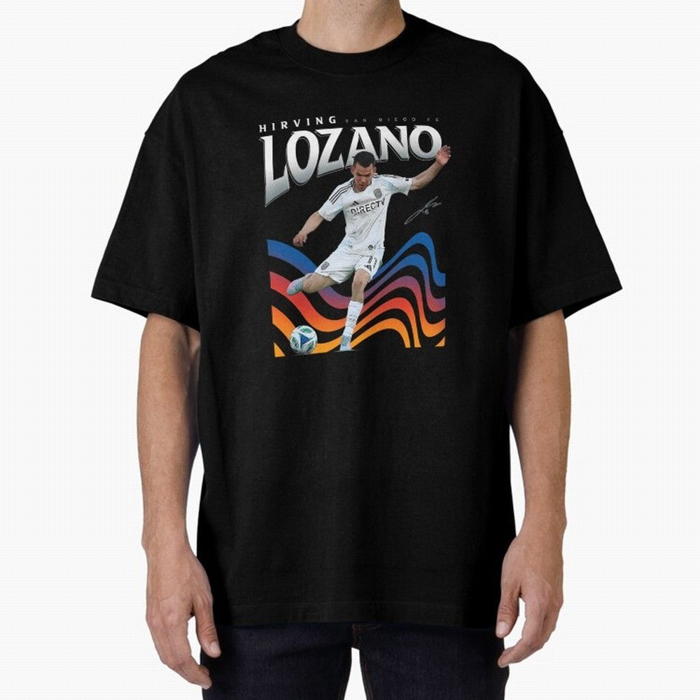 Hirving Lozano San Diego Oversized T-Shirt Feel the Roar of Match Day Hype around FIFA World Cup 2026, Messi, Neymar and Mbappe, England, France and Netherlands, Fan Favorite Moments, National Team Passion, Big Match Drama and Soccer History; Great