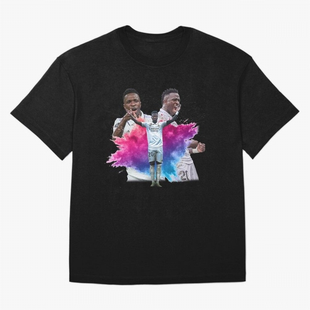 Fanart Vinicius Junior Merch Oversized T-Shirt Feel the Trophy Chase of the FIFA World Cup 2026 Journey through Messi, CR7 and Mbappe Highlights, Spain Pride, Stadium Memories, Football Loyalty, International Chants and Championship Tradition;