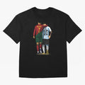 Messi Ronaldo Chit Chat Illustration Oversized T-Shirt Bring Trophy Dreams to FIFA World Cup 2026 USA Canada Mexico for Fans of Mbappe and Germany, Bringing Champion Mindset, Group Stage Buzz, Knockout Tension and Passionate Fan Culture; Perfect