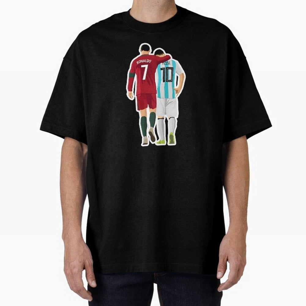 Ronaldo & Messi Oversized T-Shirt Support the Legends of FIFA World Cup 2026 Spirit, Made for Argentina and Brazil, CR7, Champion Mindset, Group Stage Buzz, Knockout Tension and Passionate Fan Culture; Made for Collectors Who Enjoy Iconic Players,