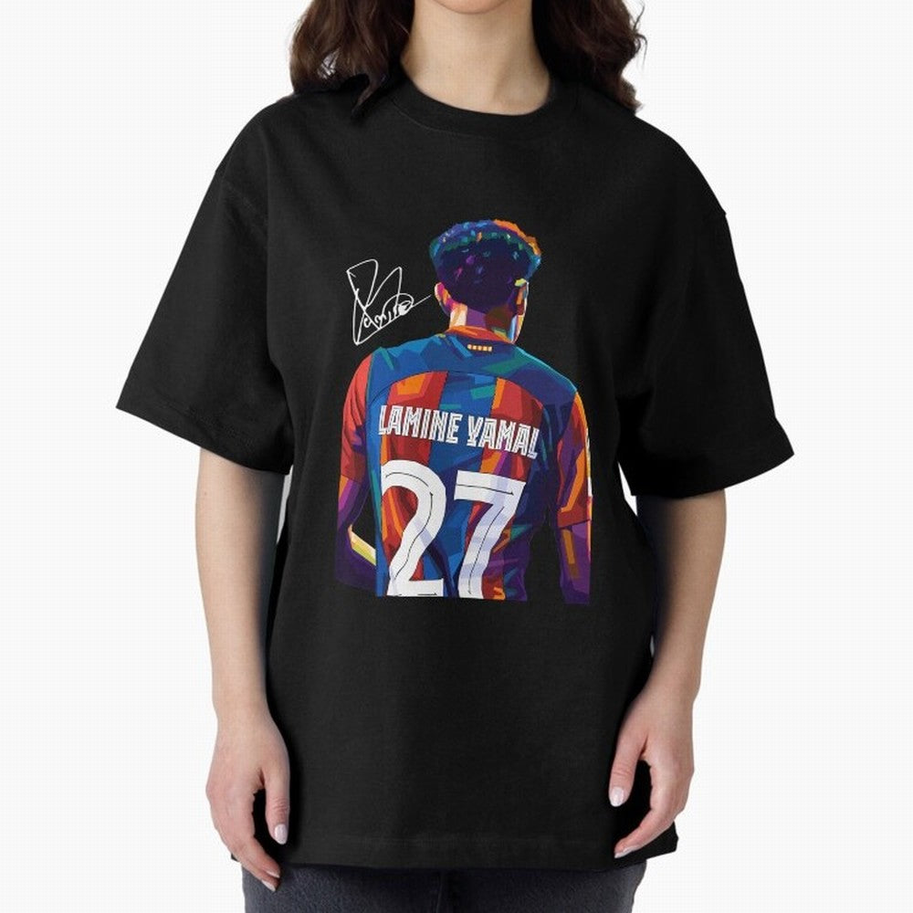 Lamine Yamal Football Player Oversized T-Shirt Remember Iconic Moments from Global Football Passion for FIFA World Cup 2026 Group Stage, Made for Mbappe and Neymar, England, France and Netherlands, Vintage Soccer Flavor, Modern Football Stars,