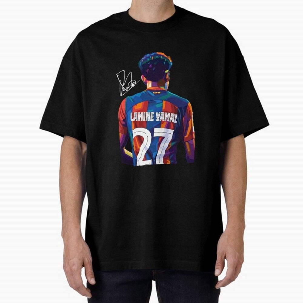 Lamine Yamal Football Player Oversized T-Shirt Remember Iconic Moments from Global Football Passion for FIFA World Cup 2026 Group Stage, Made for Mbappe and Neymar, England, France and Netherlands, Vintage Soccer Flavor, Modern Football Stars,